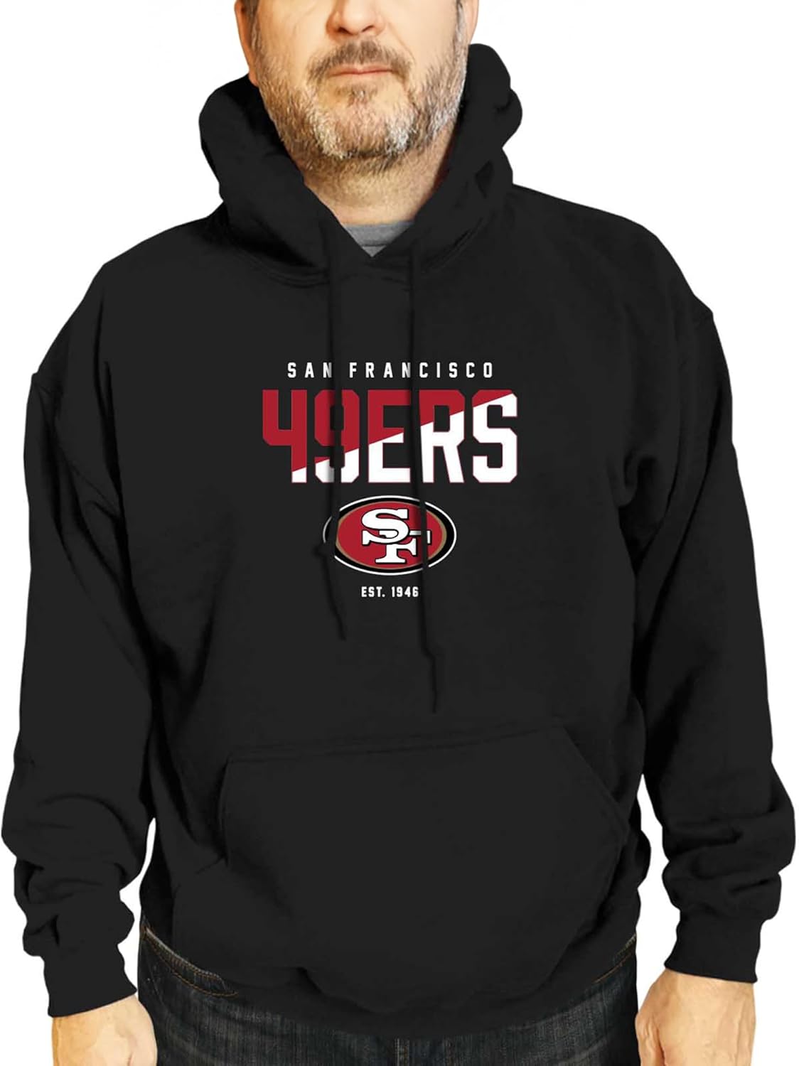 Team Fan Apparel Adult NFL Diagonal Fade Fleece Hooded Sweatshirt - Unisex Tagless - Officially Licensed Football Pullover