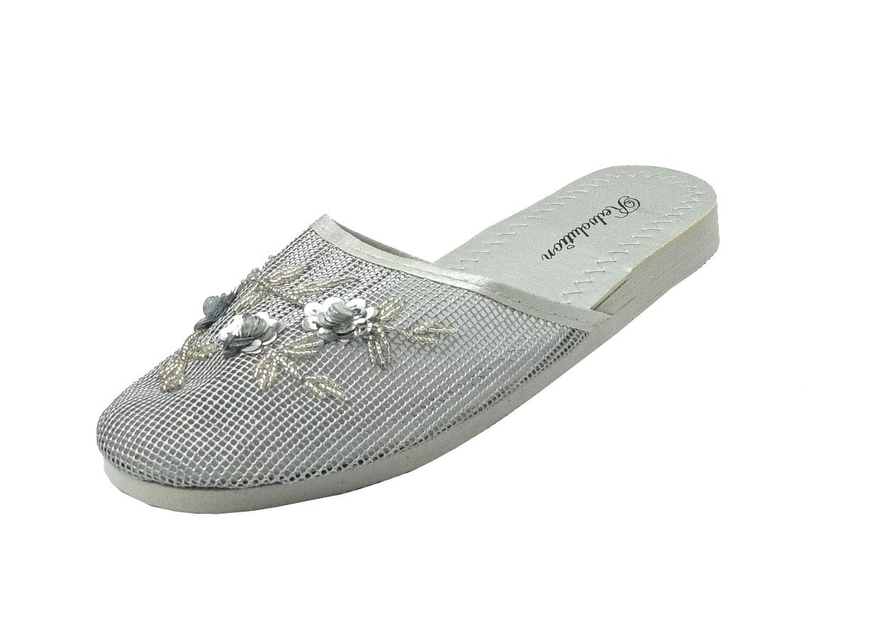 Women's Chinese Mesh Slipper Floral Flip Flop Sandals | 1313