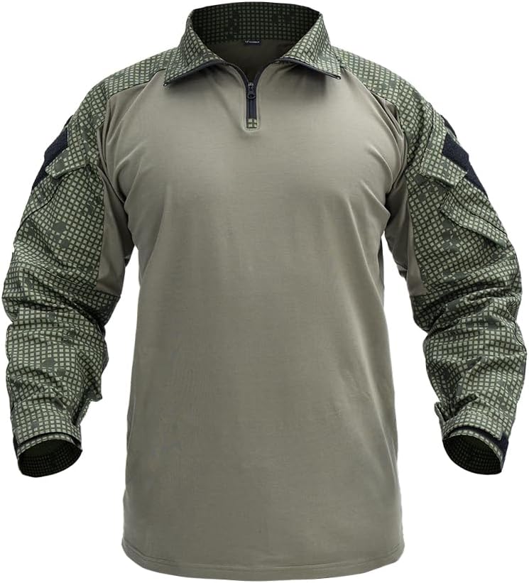 IDOGEAR Men G3 Combat Shirt with Elbow Pads Rapid Assault Long Sleeve Shirt Tactical Military Airsoft Clothing