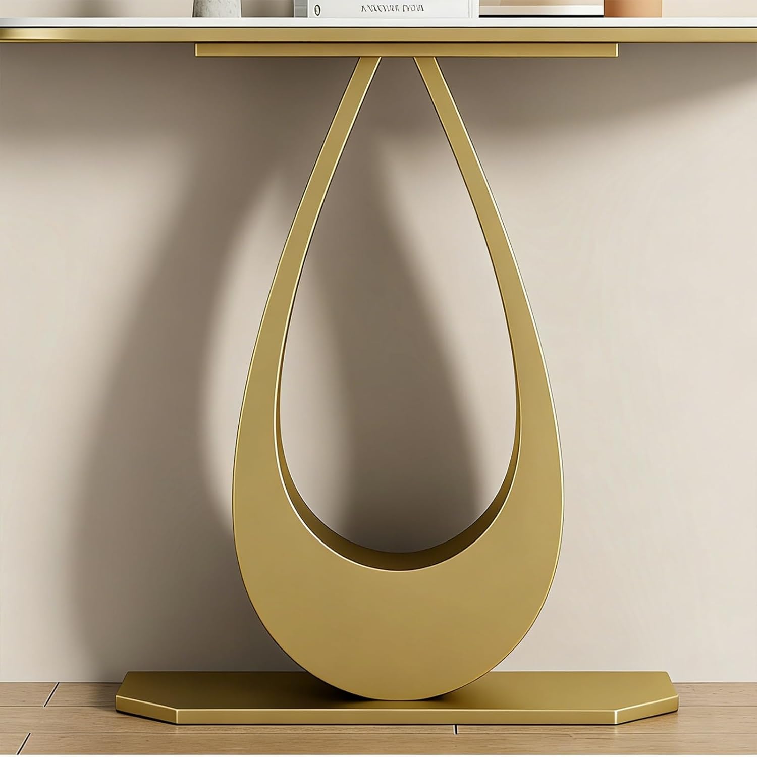 Modern Console Table Home Decor Entryway Table with Metal Frame Living Room Decorative Display for Entrance Hallway Foyer(Black,150x30x80)