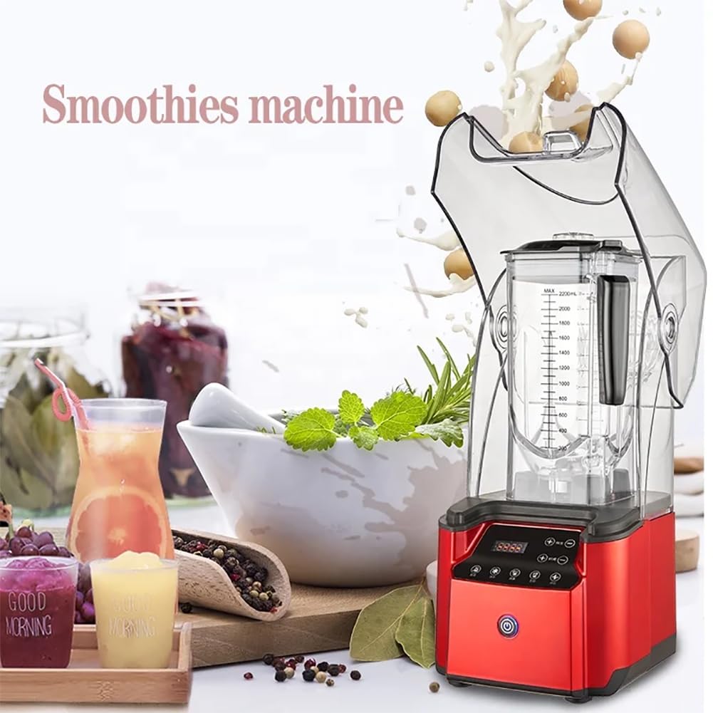 TsoLay Frullatore Commerciale Professionale, frullatore Commerciale Silenzioso da 2200 W, frullatore Elettrico da 2,2 Litri con 18.000-30.000 Giri/min, 5 preimpostazioni per tè al Latte da Cucina