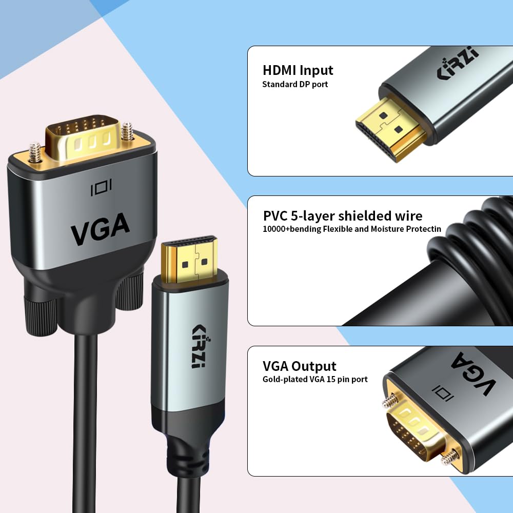 Câble HDMI Vers VGA, Câble HDMI Unidirectionnel Pour écran D