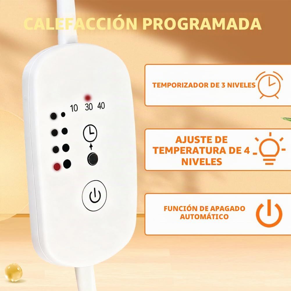 Lámpara infrarroja de 150 W, lámpara de calor roja con temporizador y temperatura ajustable, terapia de lámpara de luz roja para cara y cuerpo, calor profundo contra la fatiga muscular, ángulo