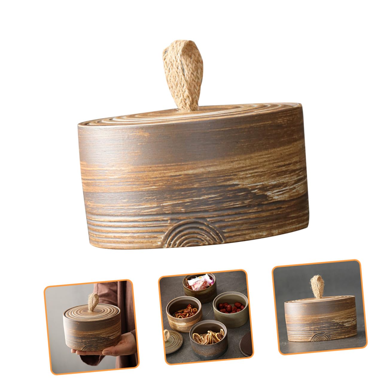 NUOBESTY Lata de Té Cerámica Bote Tapa Depósito Sellado para Té Casero Tarro de Almacenamiento para Cocina
