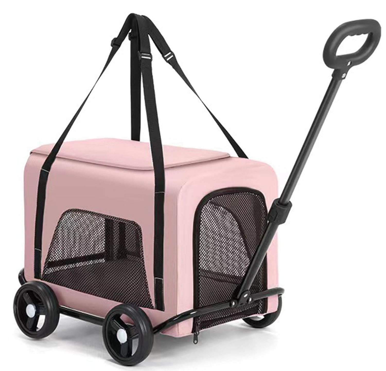 Passeggino pieghevole cani, carrozzina animali domestici 4 ruote i viaggi