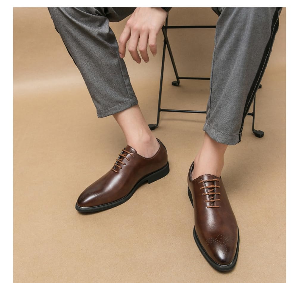Uomo in Pelle Lace-Up Wedding Business Abito Formale Wingtips Brogue Shoes Oxford