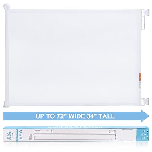 probebi - Puertas retráctiles para bebés, para puertas, escaleras, se extiende hasta 54 pulgadas de ancho y 34 pulgadas de alto, puerta de malla