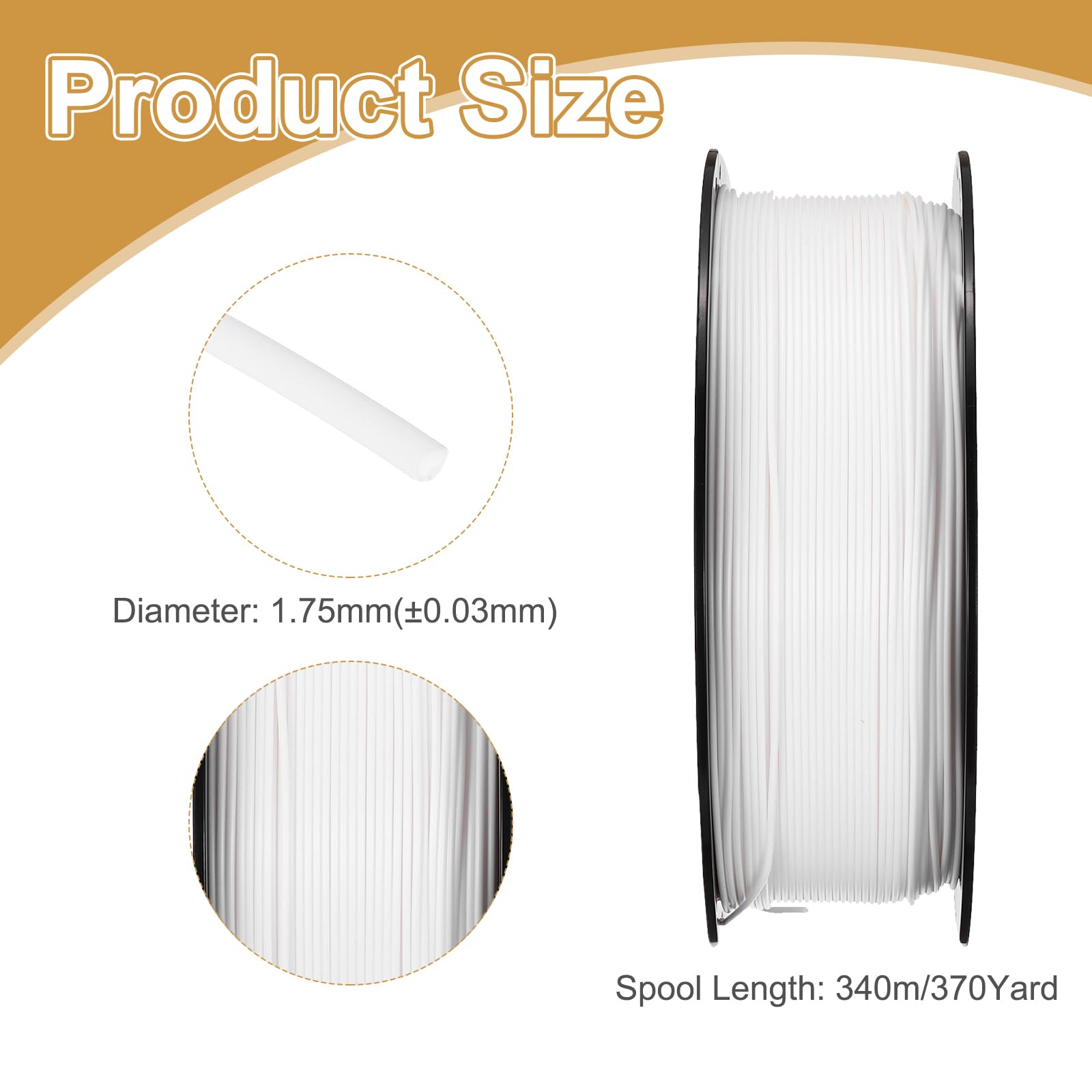 QUARKZMAN Filamento Per Stampante 3D PETG, 1.75mm 1KG Alta Precisione Resistente All'umidità Superiore Tenacità Filamento Lucido Bianco Per Stampanti.