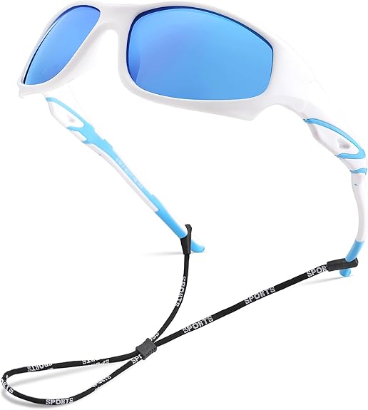 NULOOQ Kids Baseball Polarized Sunglasses – Unbreakable Flexible Youth Sports Sunglasses for Boys Girls Age 4-12