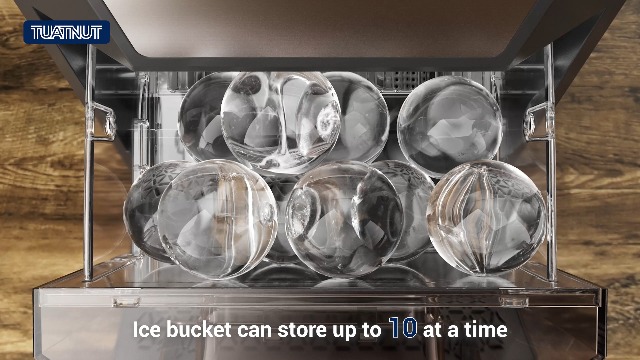 Image of Sphere Ice Maker, 2 inch Crystal Clear Ball Maker - 2 Sphere Ice Ready in 40-60min, Self-Cleaning with Ice Tong for Cocktails, Whiskey & Bourbon, 72Pcs /Day