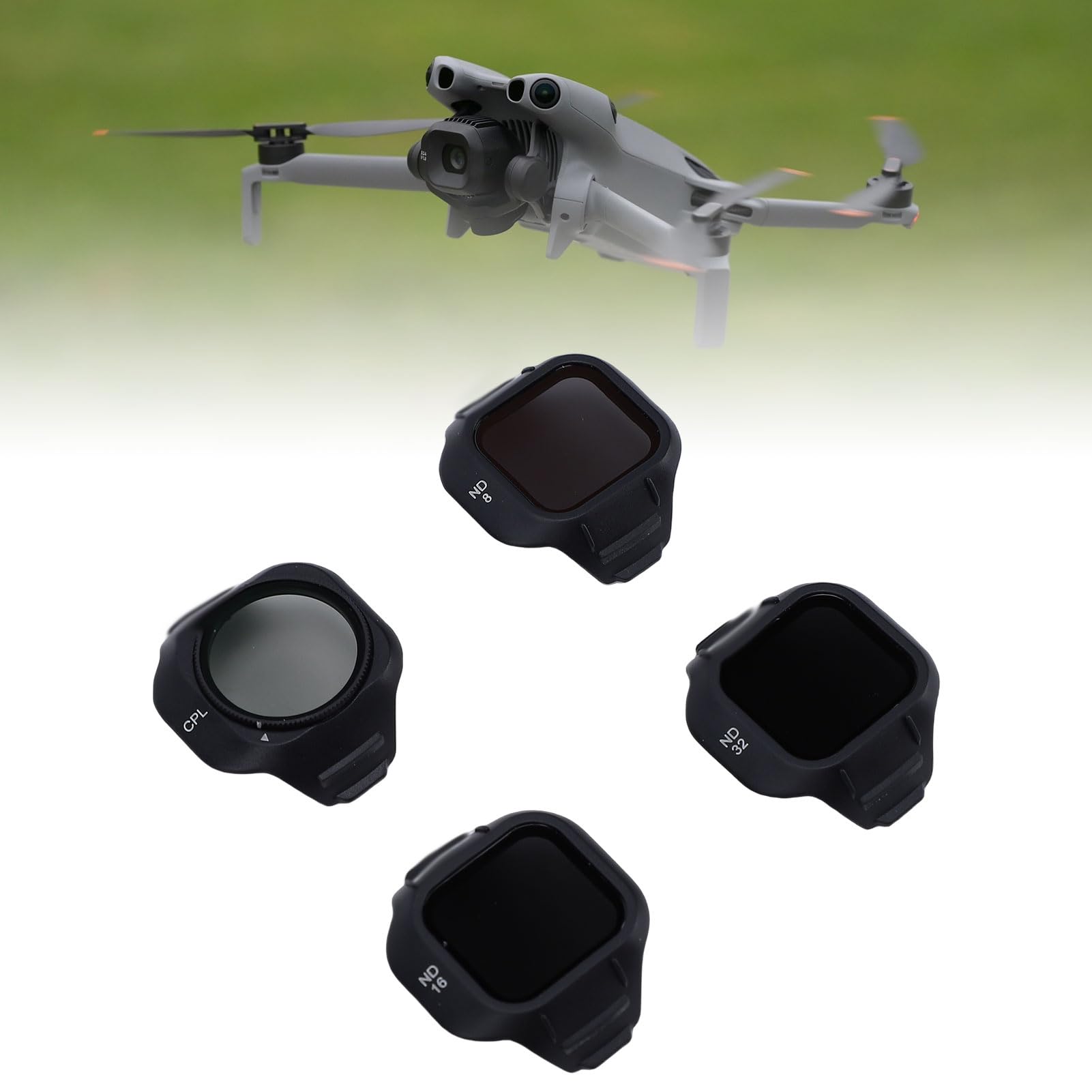 Jectse Juego de Filtros para Lentes de Drones, Filtros ND CPL con 3 ND ND8 ND16 ND32 y 1 Filtro CPL para Cámara de Drones MINI5 Pro