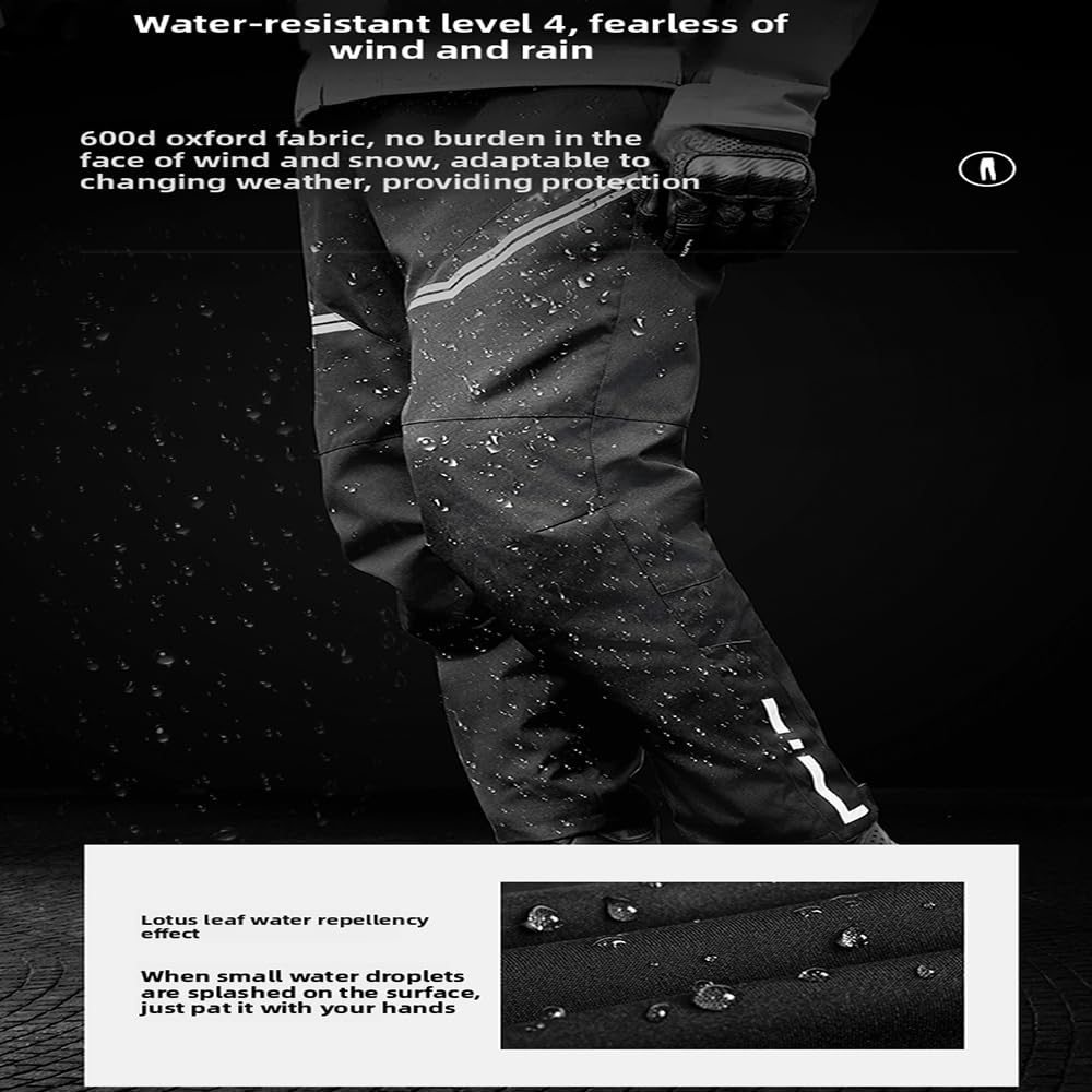 Pantalon De Moto Imperméable Avec Protections Ce Pour Femmes Et Hommes Pantalon De Motos Renforcé Pour Motards ÉQuipement De Protection Pour La Moto,Black-3XL