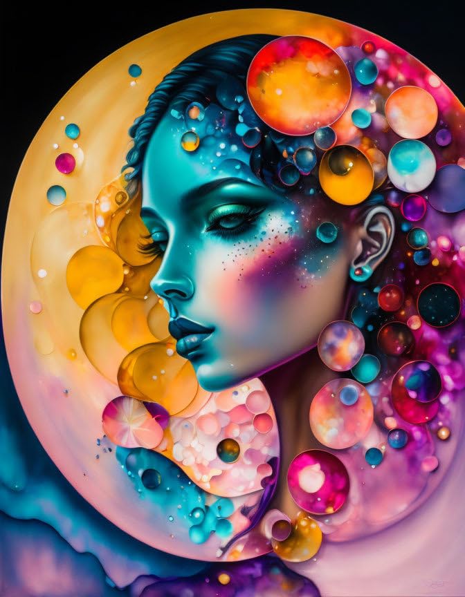 Toile art mural femme peinture aux lignes épurées et finitions d'art