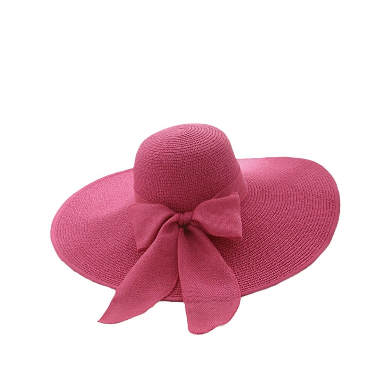 NIBHZ Sombrero de Paja de Verano para Mujeres con Sombrero de Playa de protección de Sol de ala Ancha para Viajes Mares,A