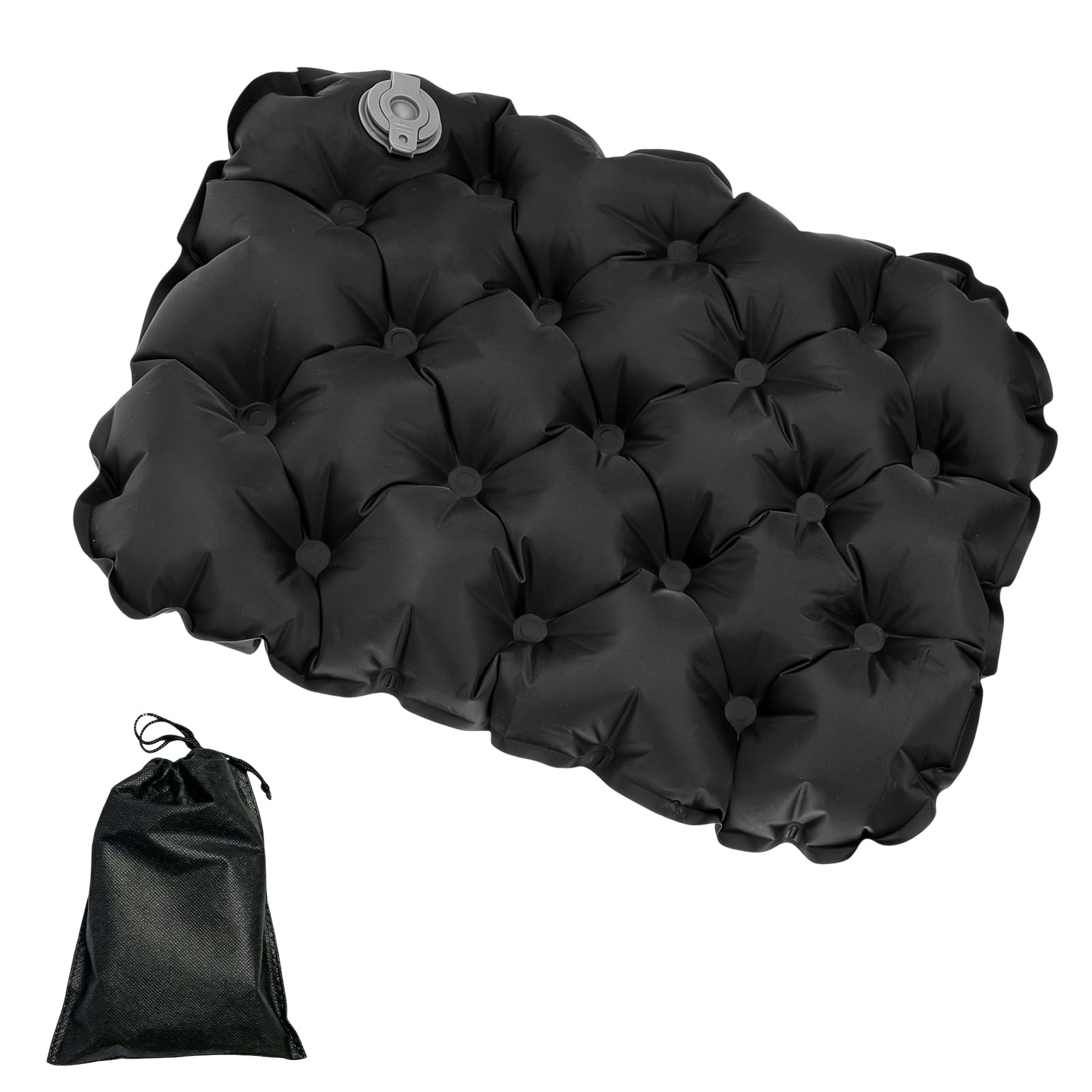 Azoisuwr Inflatable Cushion, 40 * 30 cm Portable Inflatable Seat Cushion with Carry Bag for Long Sitting Airplane Camping & Stadium, Foldable and Lightweight Pressure Relief