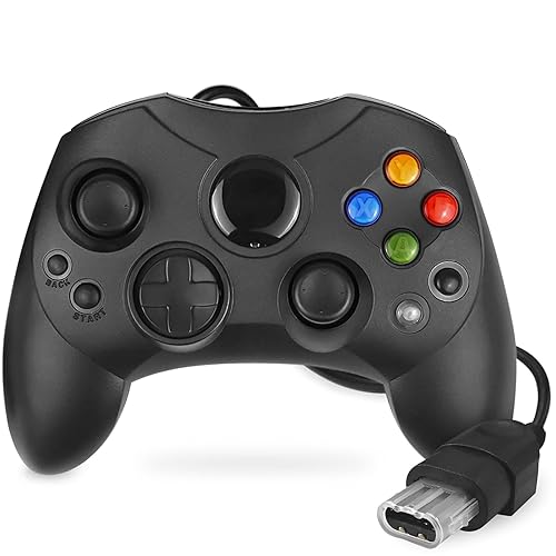 Yioone Controller Replacement for Xbox Controller S-Type/Original Xbox Controller,Classic Controller Compatible with Original Xbox Console(Black) - Black