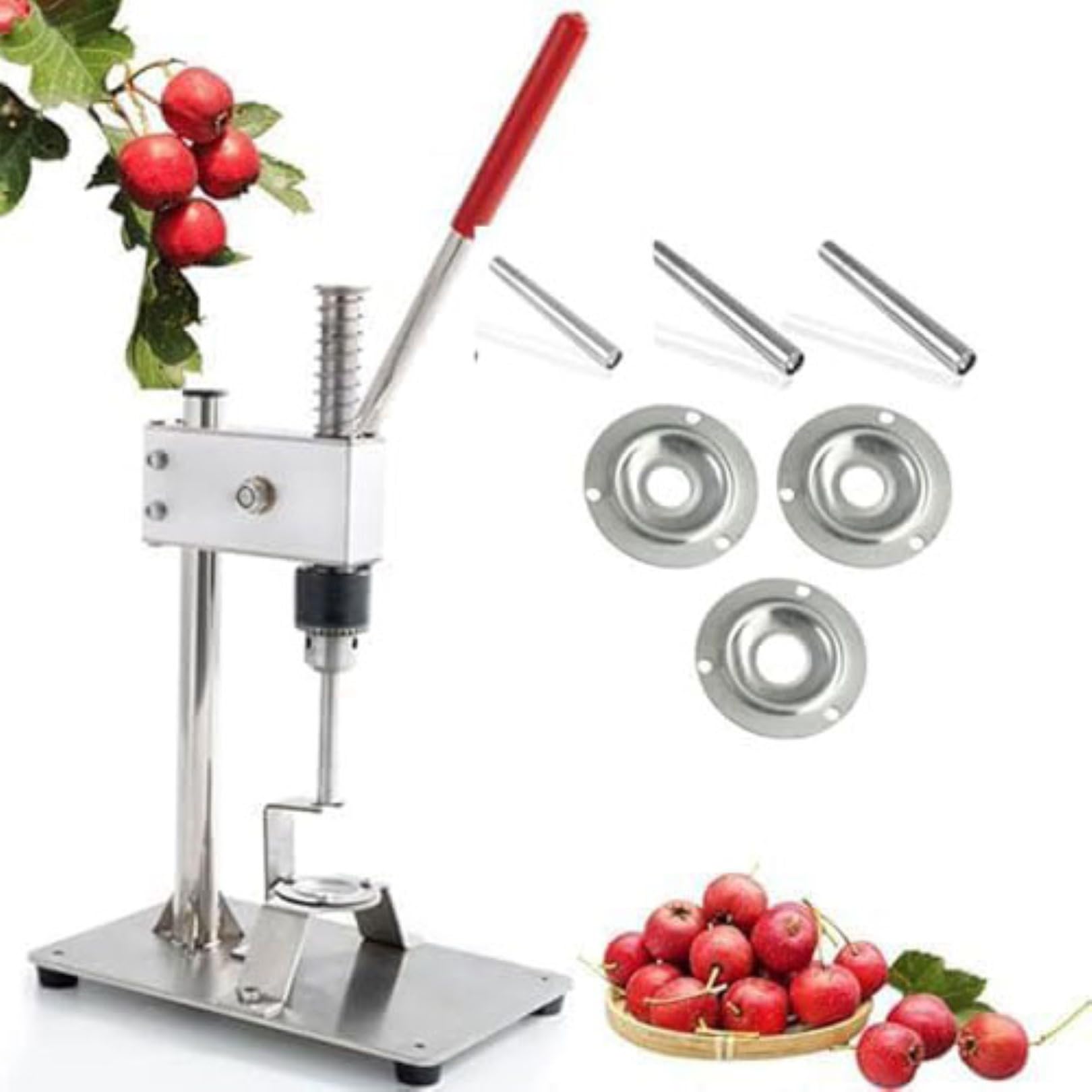 Herramienta de descorazonador de espino, descorazonador de frutas de acero inoxidable resistente con cuchillas reemplazables, mango antideslizante, utensilio de cocina fácil para un descorazonado
