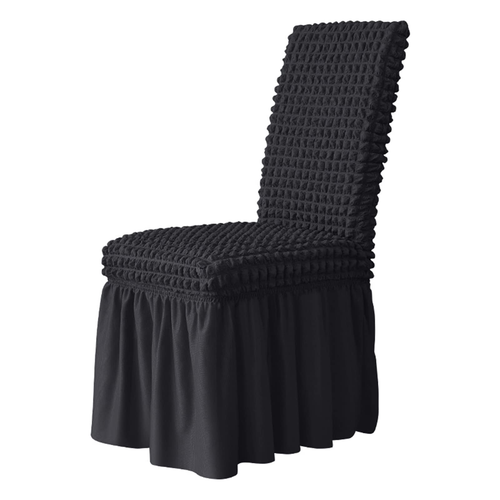 Housse de chaise Parson extensible noire pour rénover des assises usées facilement
