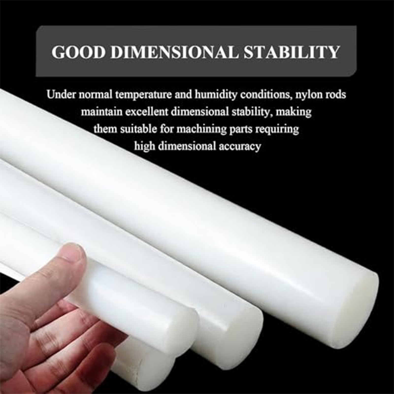 Tige Ronde PA6 Nylon 50-60mm Diam x 300mm L Blanche Haute Résistance Anti-corrosion(Diameter 60mm)
