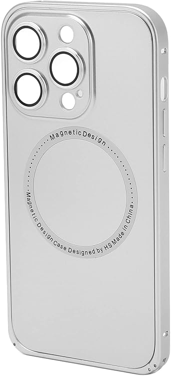 ZJchao Magnetic Camera Lens Protective Mobile Phone Case for, Scratch Phone Cover for Fall Protection, Magnetic Case for, PC Aluminum Alloy Material Silver