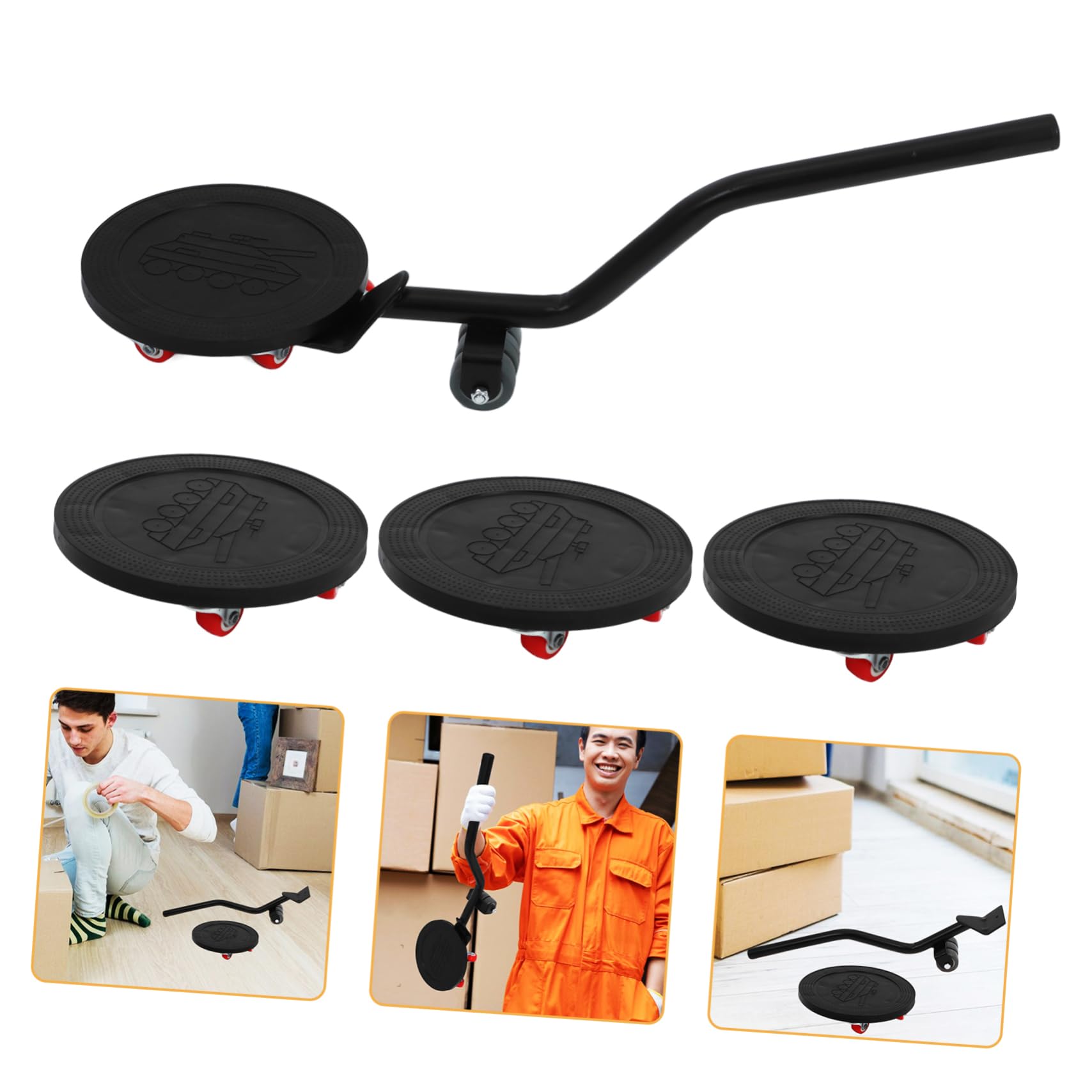Kit Sollevatore per Mobili Pesanti per Spostamento Ruote in Lega di Alluminio e Gomma, Design Portatile, Stabile e Sicuro in Magazzini e Uffici