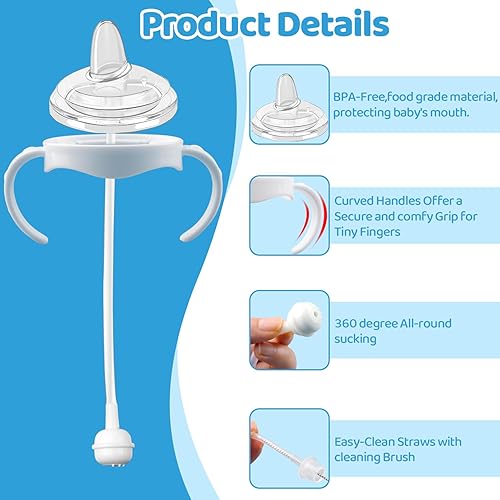 Miniatura 5 de Kit de conversión de taza de popote para biberones naturales Philips Avent, kit de transición para niños pequeños con 4 pezones de popote suave, 2