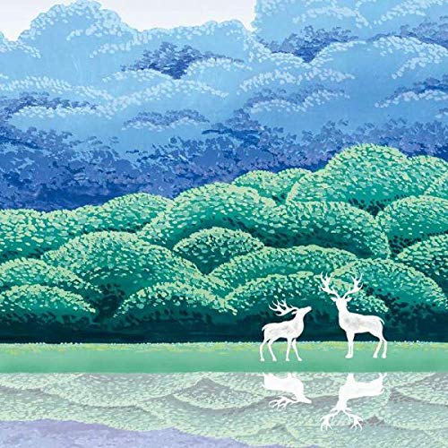 Amazon.co.jp: 竹内凛子『湖畔清涼』高精彩工芸画+手彩 風景画 みず