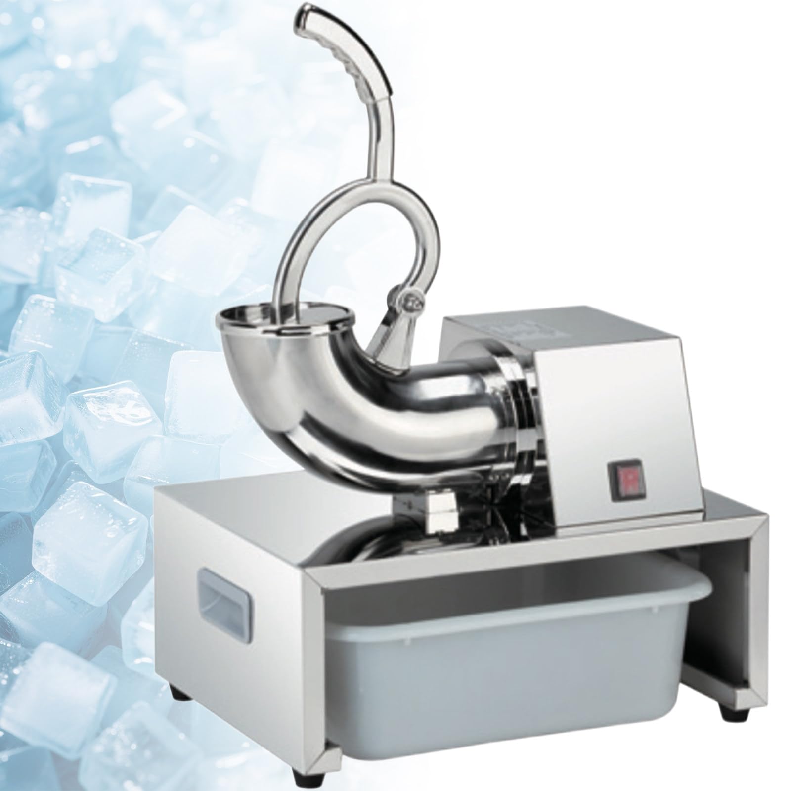 Machine à Glace PiléE éLectrique, Machine à CôNes à Neige en Acier, 250w, Capacité De 200 Kg/H, Parfait pour Les FêTes, Les Rassemblements Et Les éVéNements A