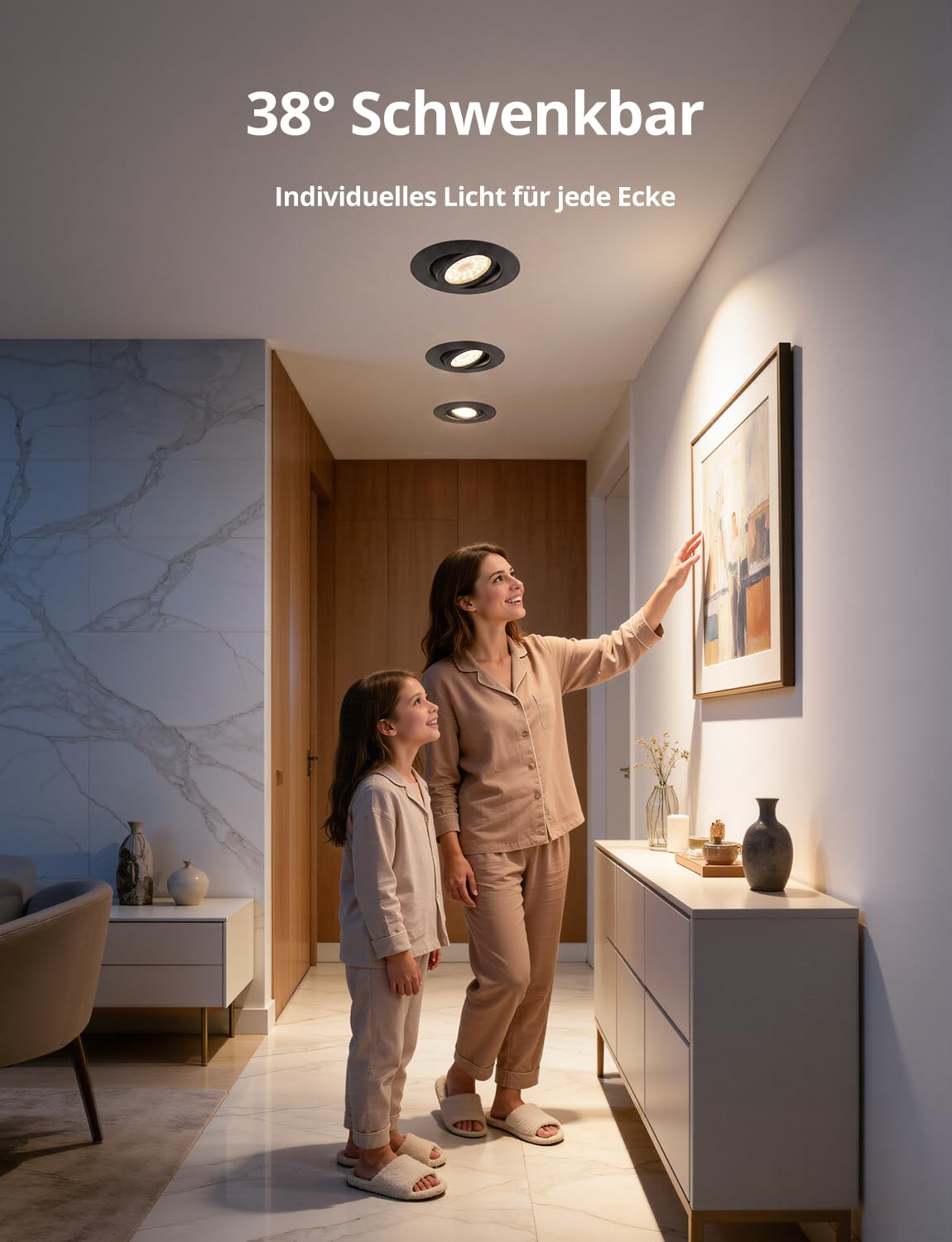 BOJIM Reflektor LED wpuszczany czarny, IP44, 4,7 W klasa energetyczna B, reflektory sufitowe 230 V otwór 68 mm - 80 mm, naturalna biel 4000 K, do łazienki, kuchni, salonu, sypialni, zestaw 10 sztuk