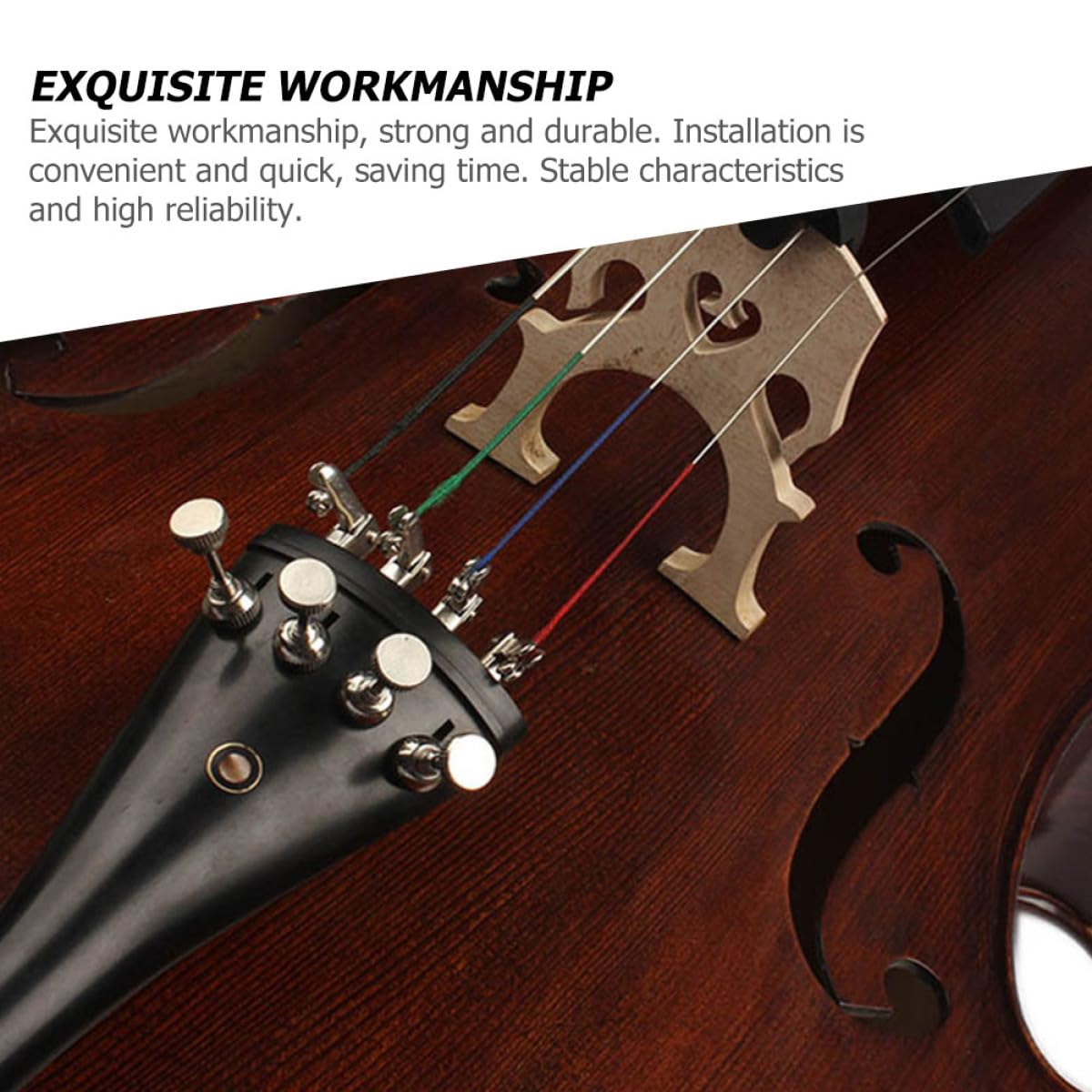 Ebenholz-cello-werkzeugset mit Zugleine und Beschlagset Saiten und Ersatzteilen für Cello-wartung Robust und Langlebig für Verschiedene Cellos Zufällige Farbe