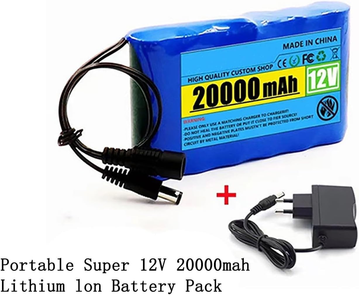 Akumulator litowo-jonowy 3S2P 12 V 20 000 mAh z wbudowaną kartą ochronną i ładowarką 12,6 V 1 A