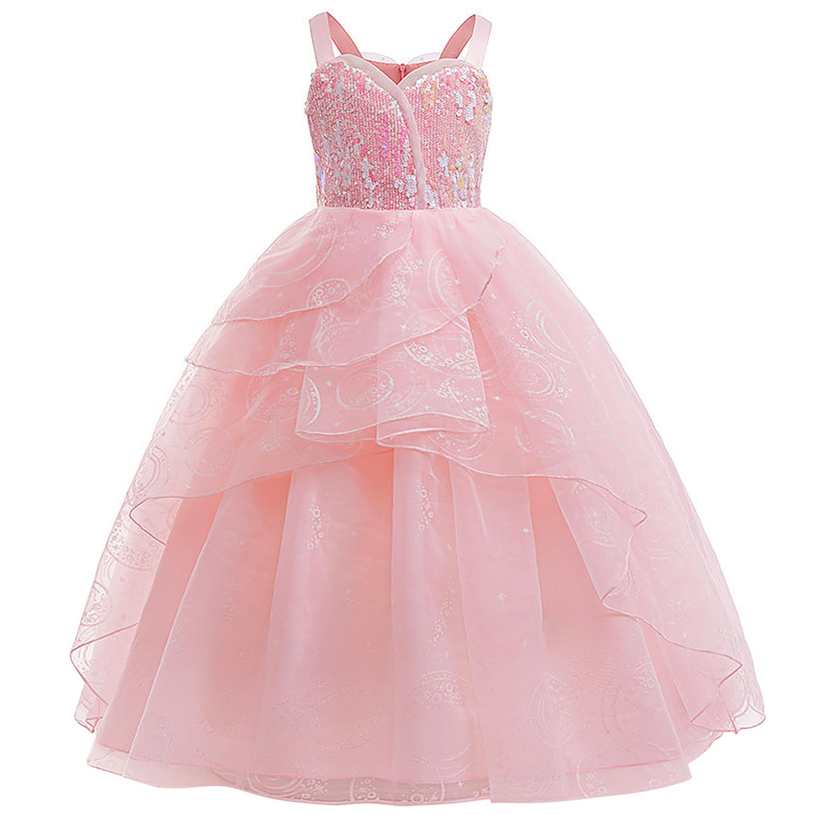 Marendyee Kids Princess Dress up Magic Witch Costume World Book Day Costumes for Girls Sequin Fancy Dress Pink Princess Fairy Dresses Child Celebration Theme Party Outfits Teenagers 11-12 Years