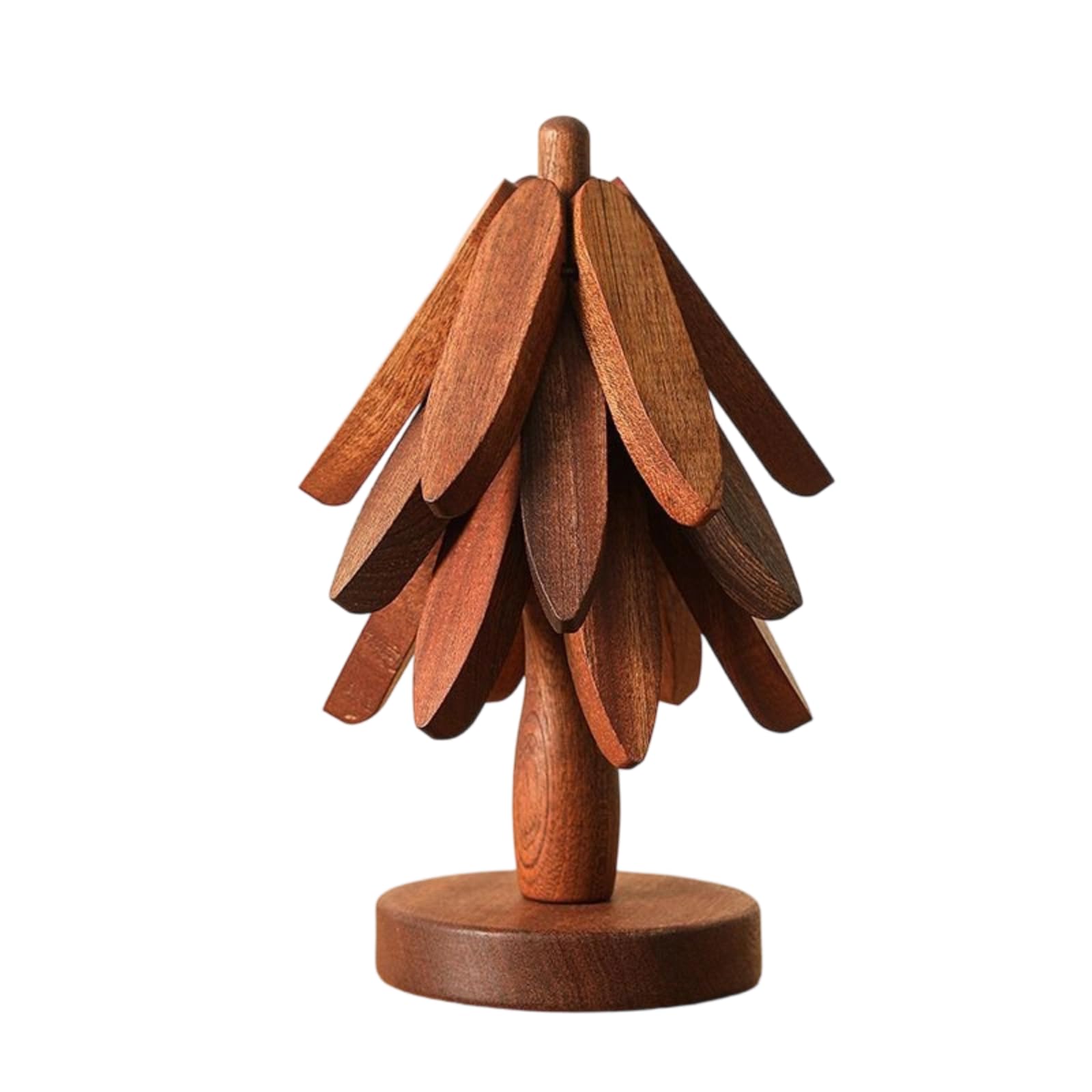 Corlidea A Wooden Trivet Tree Shaped Trivet Set Walnut Wood Trivet Set Trivet Trivet + Holder For Hot Dishes, Pots, Bowls, Teapots, Pot Holders