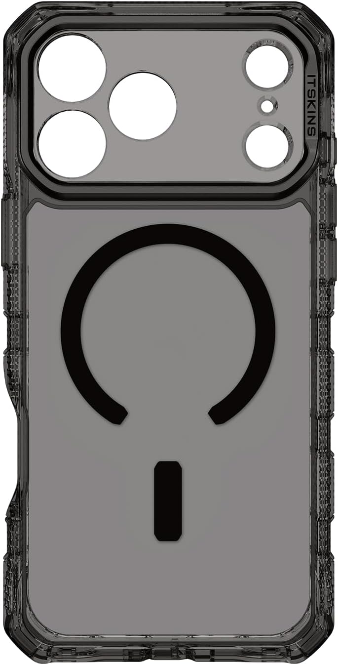 ITSKINS Supreme R // Clear Magnetic Protective Phone Case for iPhone 17 Pro, Compatible with MagSafe, Slim Hybrid Case, Anti-Yellowing, Military Shockproof Cover - Graphite