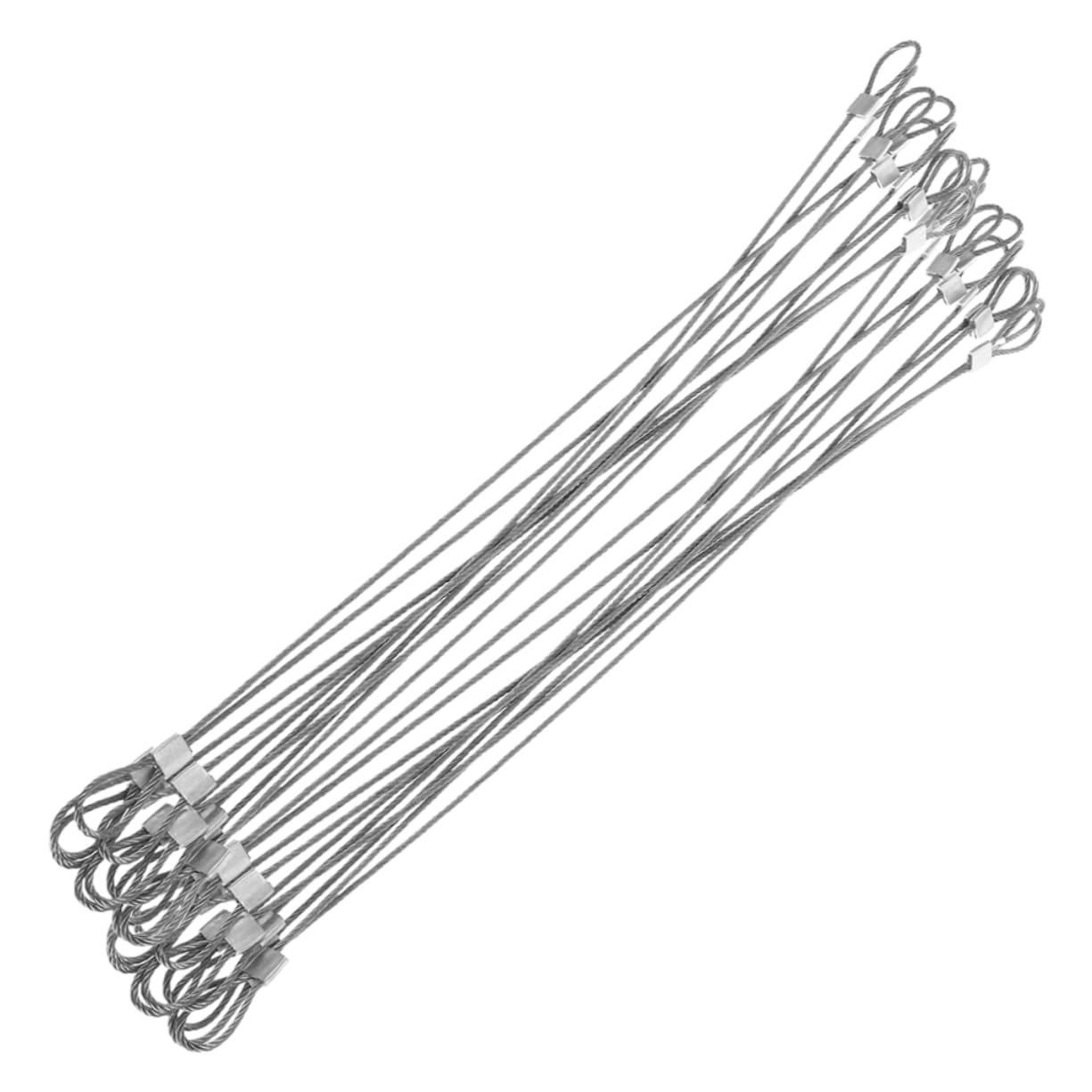 HAWILLOSCH 20-Pack Heavy Duty Wire Rope Aluminum Sleeve Stainless Steel Cable Loops for Safety Security