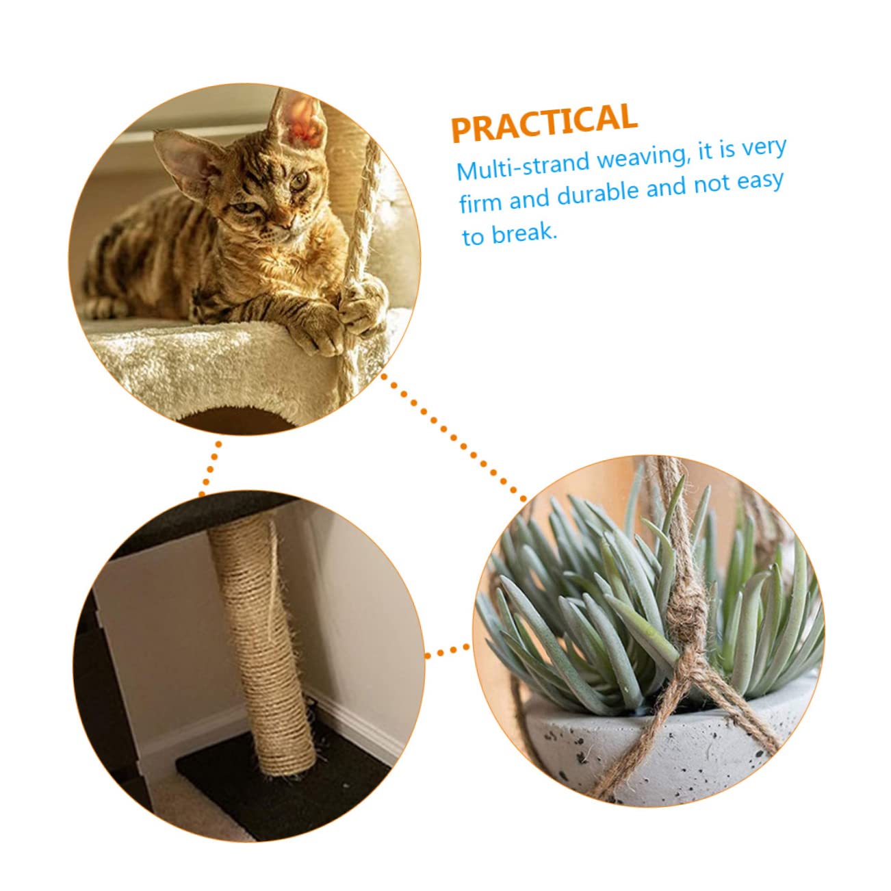 Rope for Cat Scratching Post Replaceable Sturdy Daily Use Cat Tree Rope