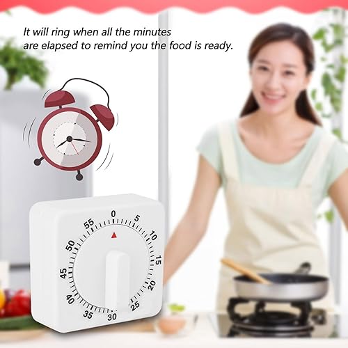 Miniatura 4 de Temporizador mecánico, temporizador de cocina mecánico portátil de 60 minutos, no requiere pilas, temporizador de gestión de aprendizaje de cocina,