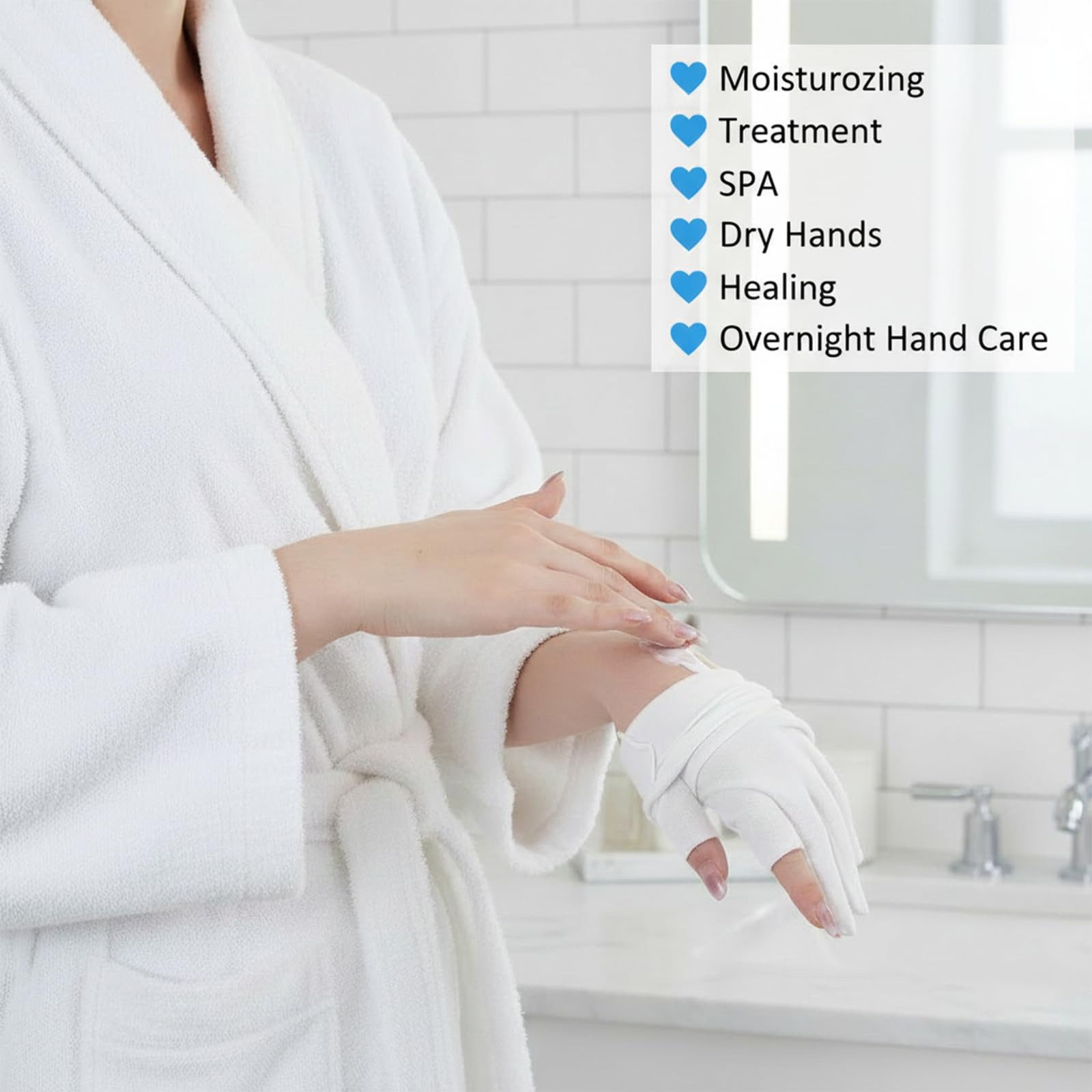 4 pary bawełnianych rękawiczek nawilżających do ekranu dotykowego rękawiczki bez palców wygodne bawełniane rękawiczki do spania w nocy rękawica do zabiegu spa dla szorstkich pękniętych suchych dłoni