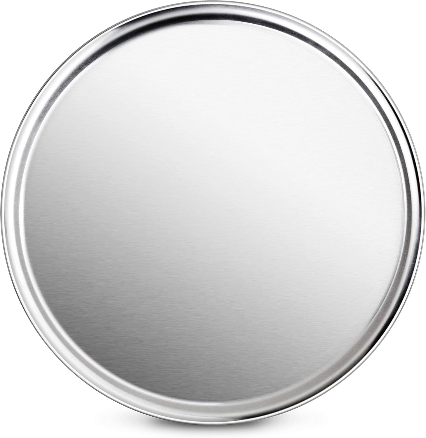 New Star Foodservice Silver 50776 Pizza Pan/Tray, Wide Rim, Aluminum, 18 Inch