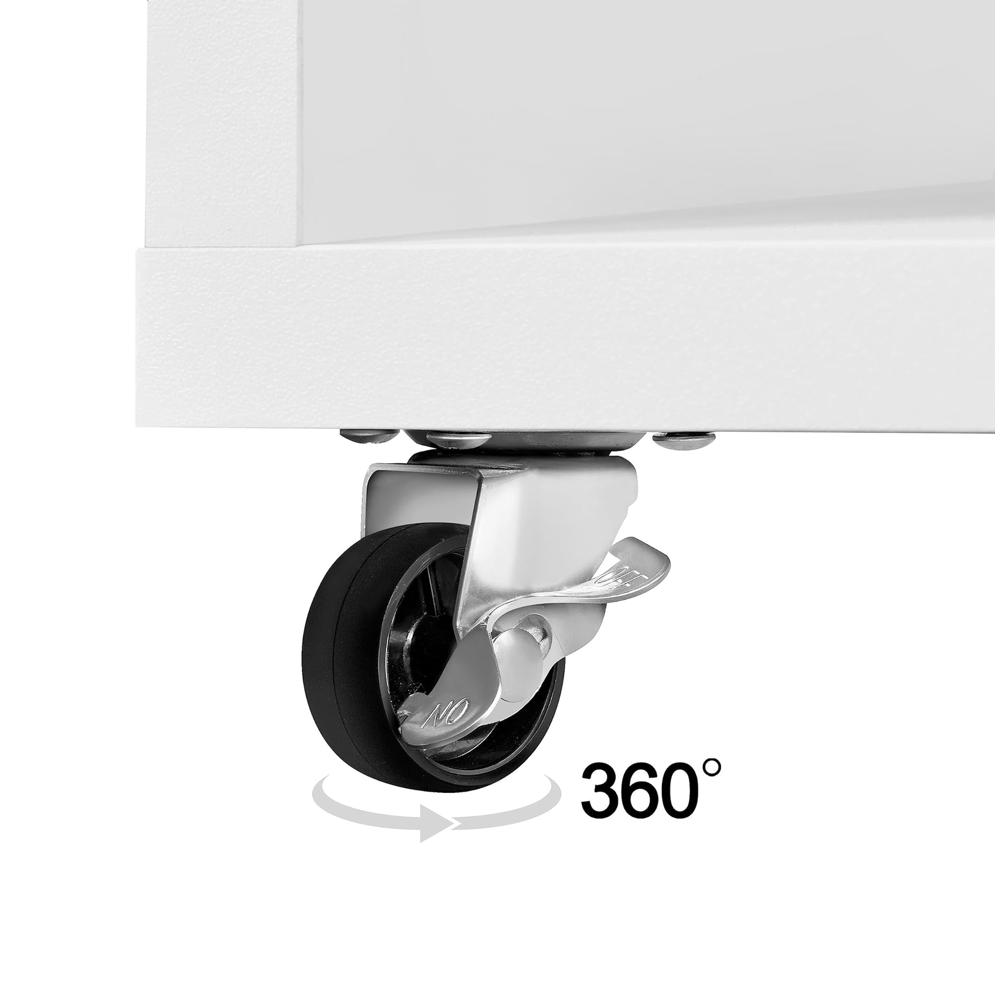 Yaheetech Cajonera Escritorio con Ruedas Cajonera de Oficina con 2 Cajones Mueble Archivador Móvil con Cerredura y Llave, Blanco para Carta A4 40×40×65,5cm