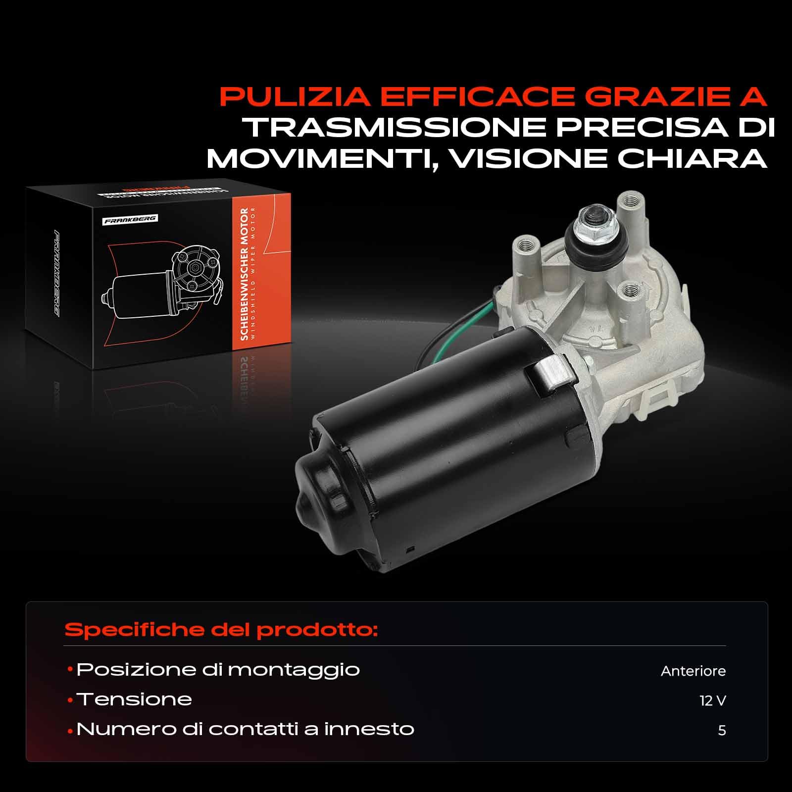Frankberg Motore Tergicristallo Compatibile con 141 950 4x4 1000 4x4 1000 i.e Cat 1100 Trekking 4x4 1100 4x4 1300 D 1983-2004 Replace# TG.E424B,064342402010