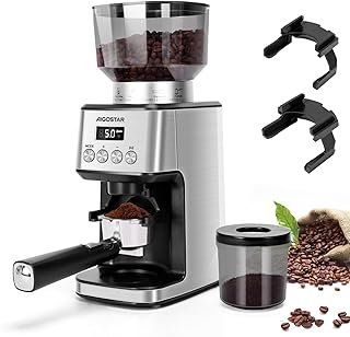 Aigostar Conical Burr Coffee Grinder Electric, Coffee Bean Grinders Automatic, Adjustable Burr Mill with 52 Precise Grind Setting, Burr Coffee Grinder for Espresso Drip Coffee and French Press, Black