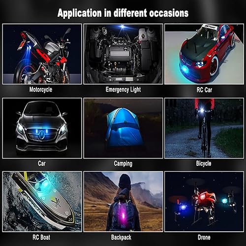 Hoehew COLORFUL CAR LED LIGHT Wireless Led Strobe Lights With Remote Control, 8 Colors Anti-Collision Car Light Usb Charging High Brightness Warning Lights thumb #2