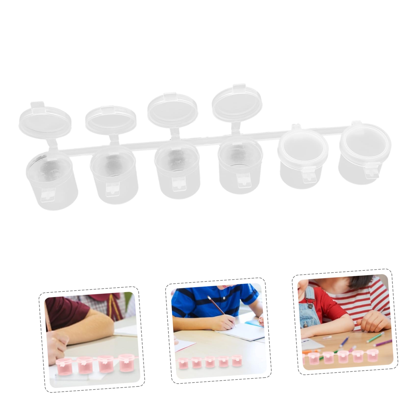 FONDOTIN Paint Cups for Boys and Girls 5 Sets Empty Paint Strips Storage Container Art Craft Kit