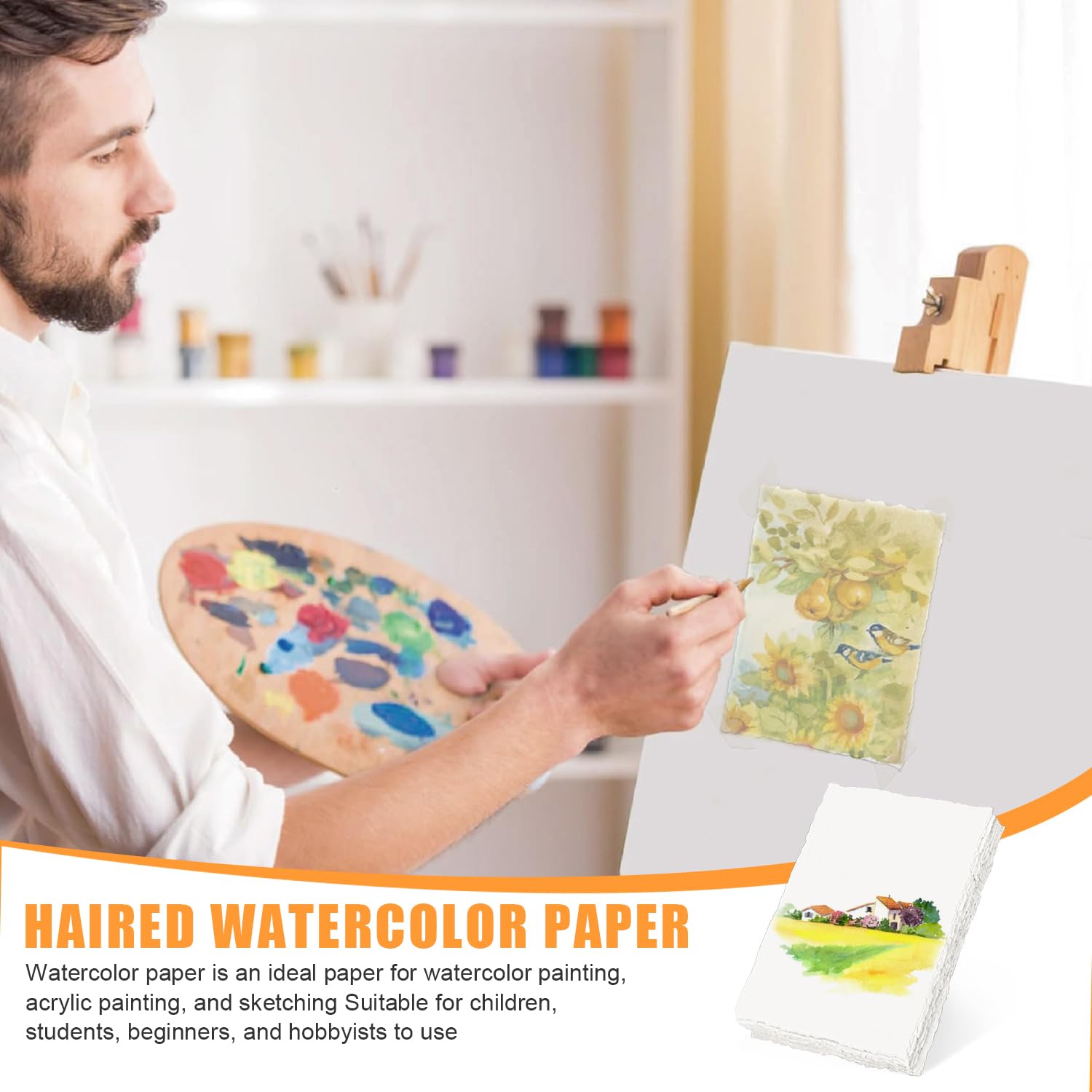20 Feuilles Papier Aquarelle Fait Main 250GSM - 10.2x15.2cm, Texture Vergé Pour Peinture, Cartes DIY