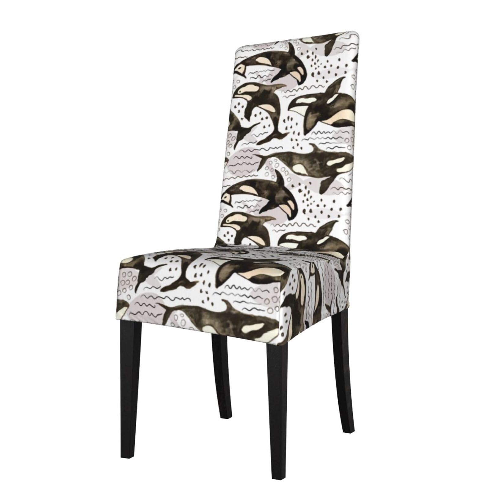 Lkymoh As Picture Watercolor Orcas, Chair Covers Stretch Chair Slipcovers For Dining Room, For Party Pet Protection Universal Fit Soft Polyester