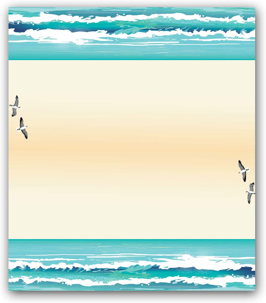 Ocean View Beach Place Cards - 25 Guest Seating Name Cards - Beach Theme Table Tents - Wedding Seating, Party Name Cards (Ocean View)