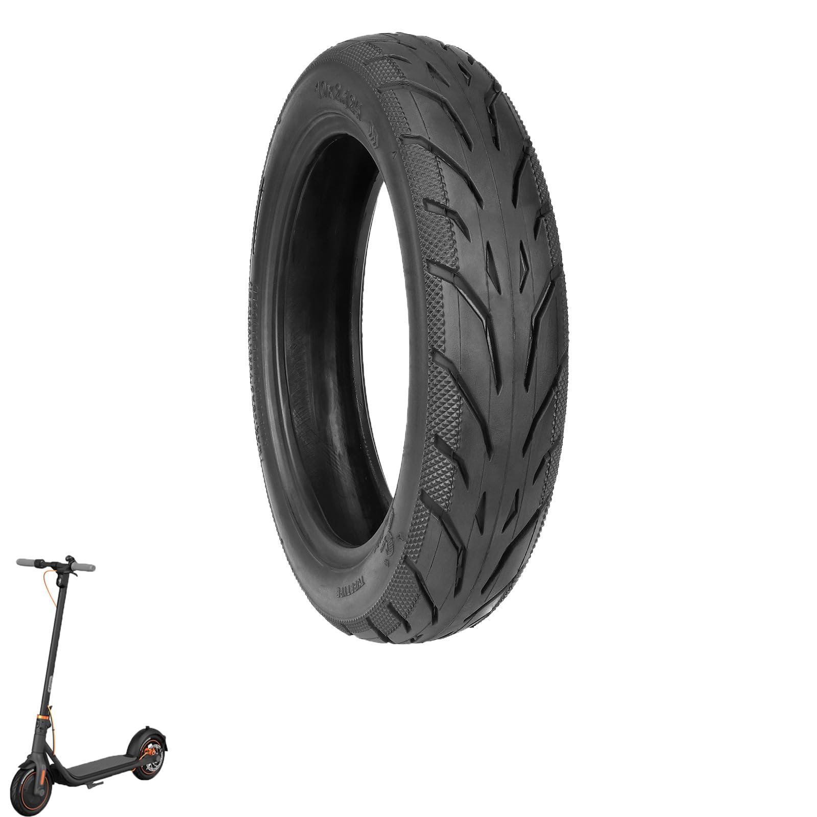CERFFOOL 10 x 2.125 inch external tyre and inner tube for Segway Ninebot F20 F25 F30 F40 replacement wheel for electric scooters accessories (1 x external tyre)