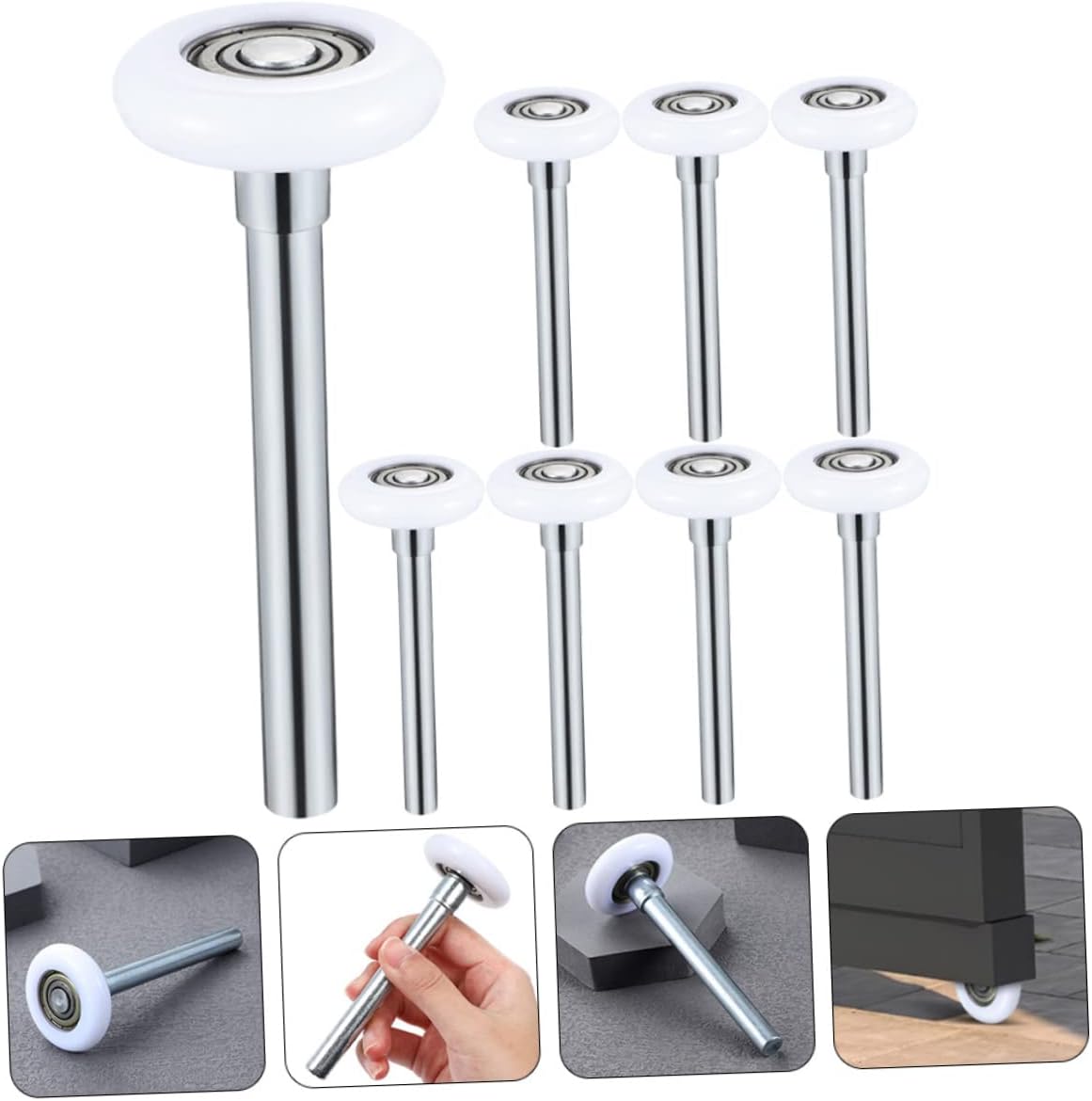 8Pcs Nylon Garage Door Rollers Replacement Silent Precision Bearings for Smooth Operation Durable Easy to Install Compatible with Residential Doors