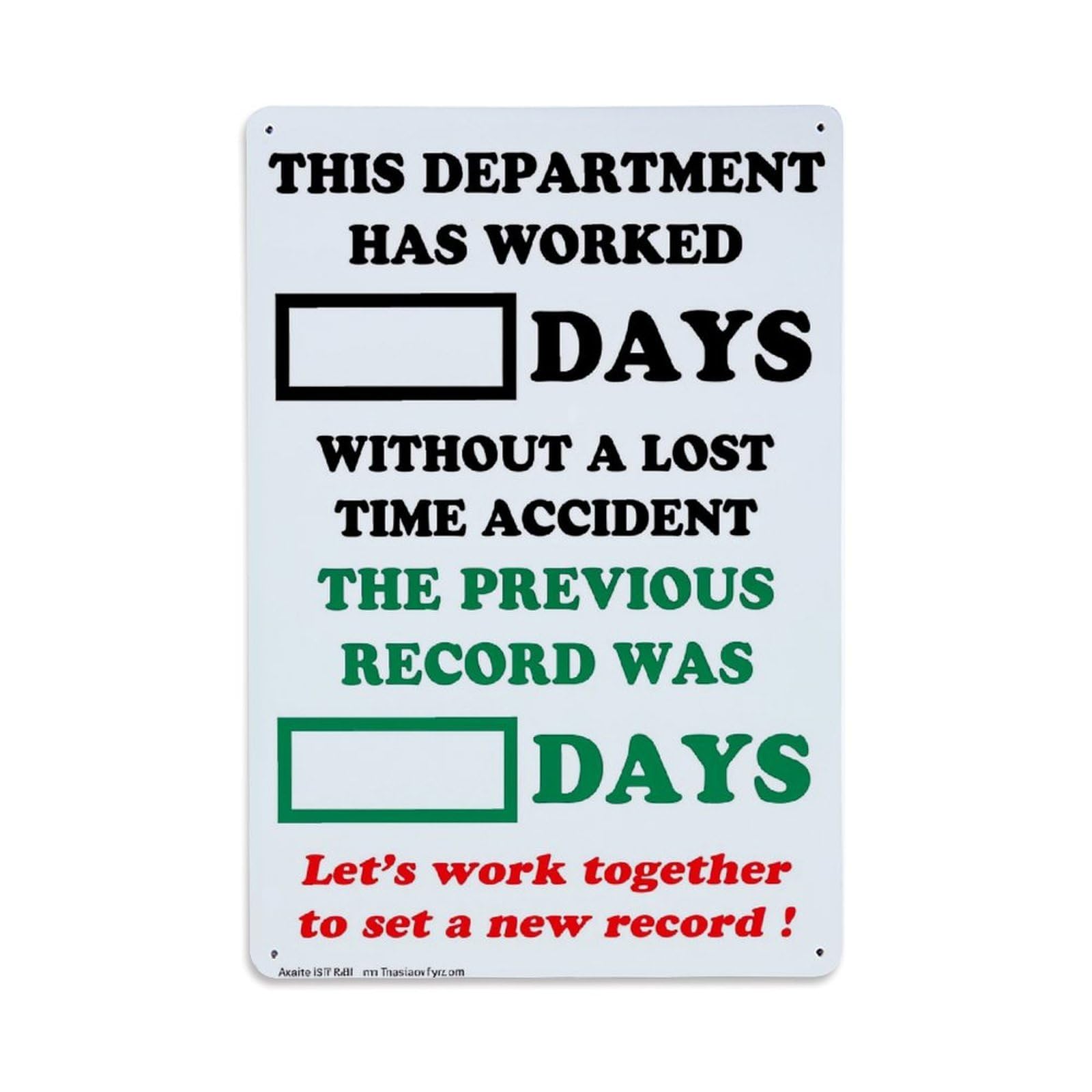 Jdfenggu Vintage Safety Record Tracking Sign Print Retro Metal Tin Sign, Metal Poster For Bar, Home, Man Cave, Kitchen, Laundry Room Art Decor 8X12 Inch